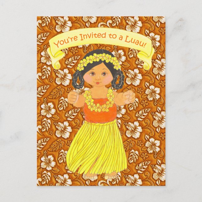 Luau Invitation Cards ~ Hawaii Hula Party (Front)