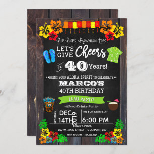 Luau Invitation, Luau Birthday Invitations