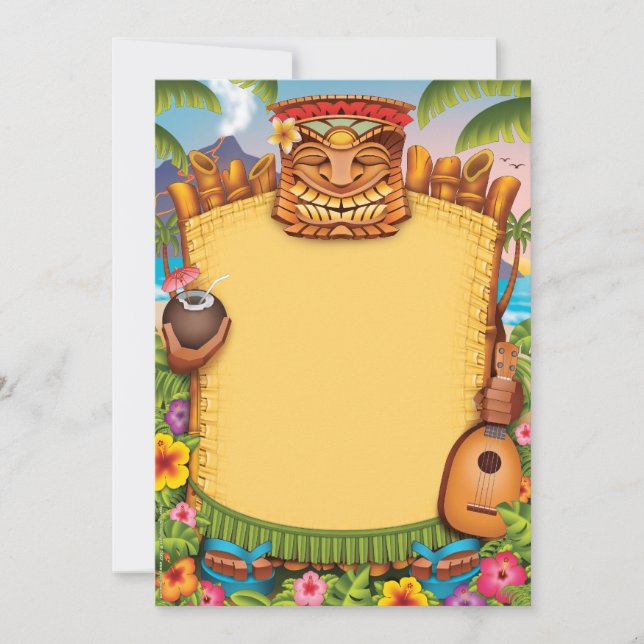 Luau Invitations, Hawaiian Party Invitations (Front)