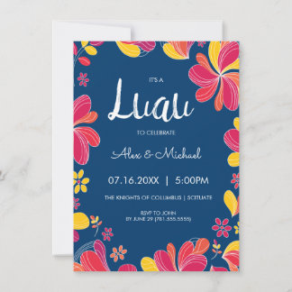 Luau Invite - Hawaiian Tropical Party Invitation