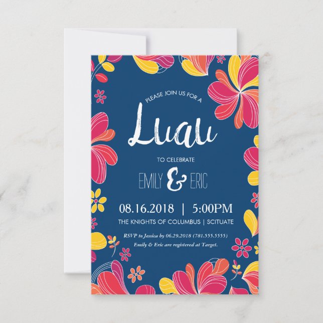 Luau Invite - Hawaiian Tropical Party Invitation (Front)
