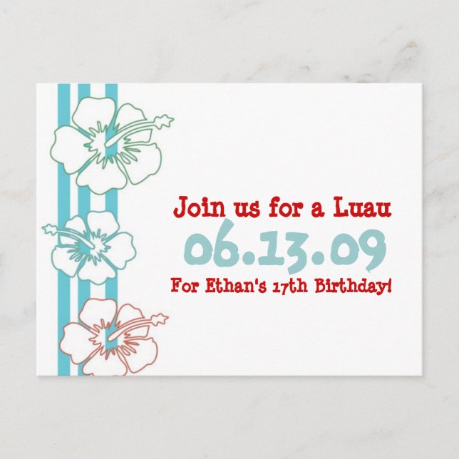 Luau Party Invitations (Front)
