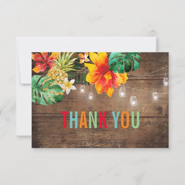 Luau Party Thank You Card (Front)