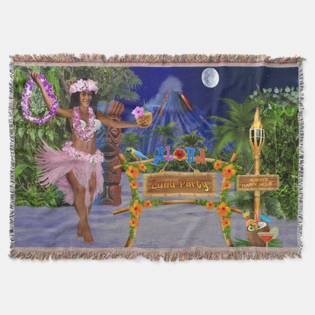 LUAU PARTY THROW BLANKET (Front)