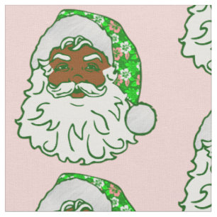 luau pink christmas hawaiian african black santa fabric