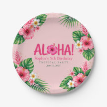 Luau Pink Tropical Aloha Birthday Paper
