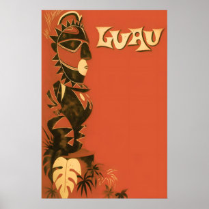Luau Restaurant Bar, and Lounge Menu cover Poster