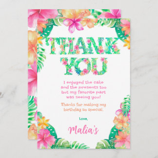 Luau Thank You Card