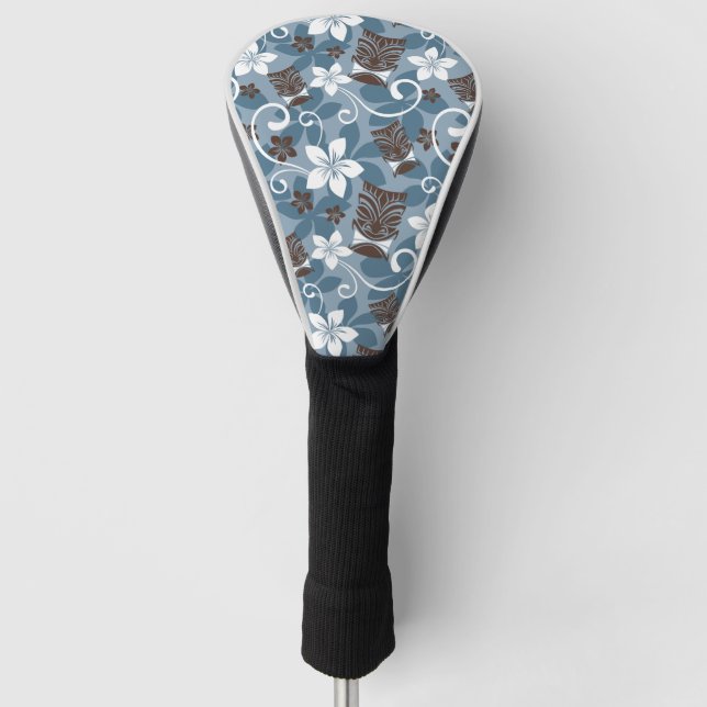 LUAU TIKI PATTERN (BLUE) GOLF HEAD COVER (Front)