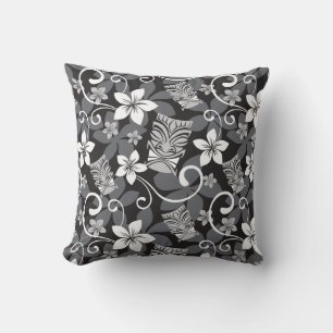 LUAU TIKI PATTERN (CHARCOAL) CUSHION