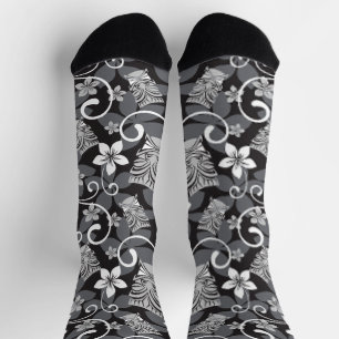 LUAU TIKI PATTERN (CHARCOAL) SOCKS