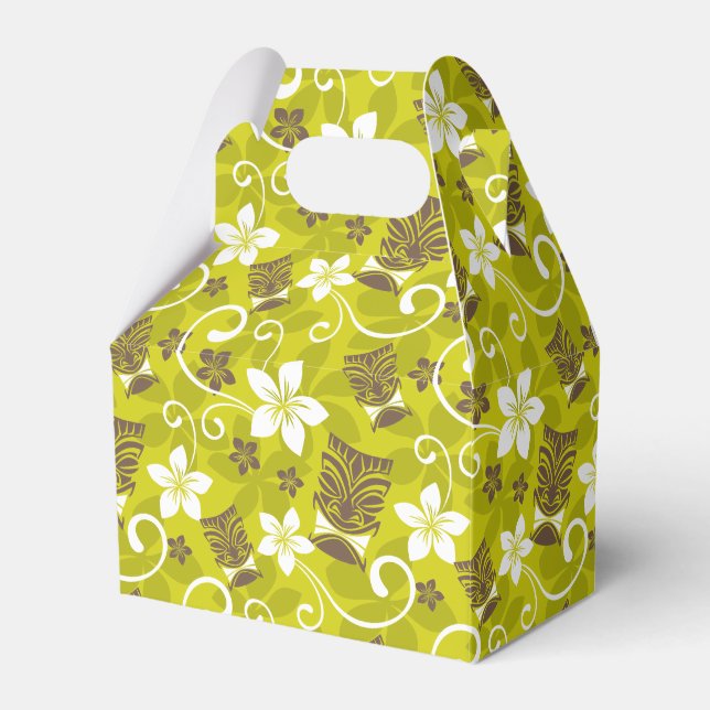 LUAU TIKI PATTERN FAVOUR BOX (Front Side)