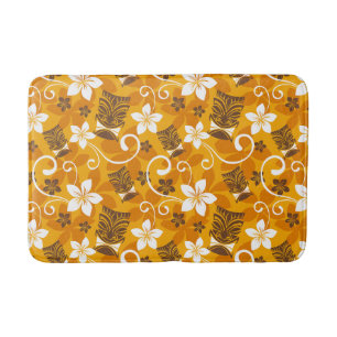 LUAU TIKI PATTERN (ORANGE) BATH MAT