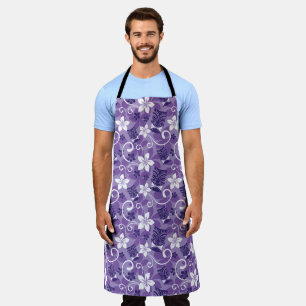 LUAU TIKI PATTERN (PURPLE) APRON