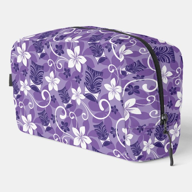 LUAU TIKI PATTERN (PURPLE) DOPP KIT (Right Corner)