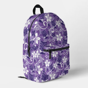 LUAU TIKI PATTERN (PURPLE) PRINTED BACKPACK