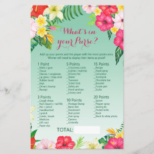 Luau Tropical Baby Shower Game PRINTED