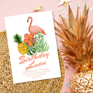 Luau Tropical Birthday Party Invitation