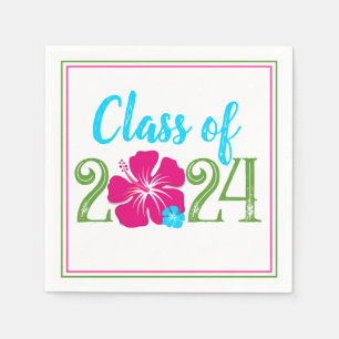 Luau Tropical Class of 2024 Graduation Paper Napkin