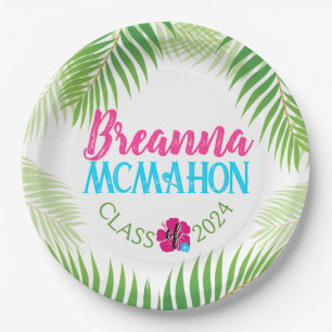 Luau Tropical Graduation Personalised Paper Plate