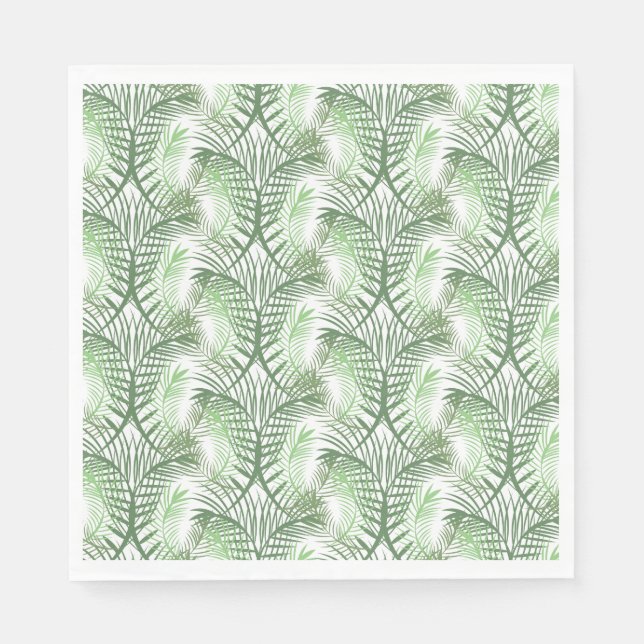 Luau Tropical Palm Leaves Napkin (Front)