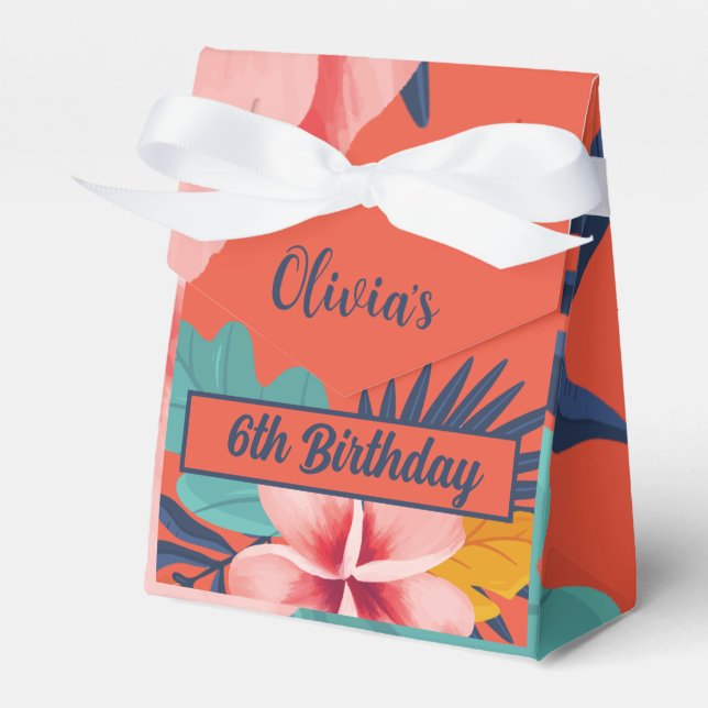 Luau Tropical summer birthday  Favour Box (Front Side)