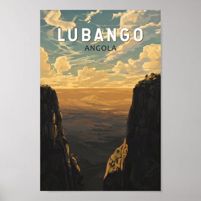 Lubango Angola Travel Art Vintage Poster (Front)