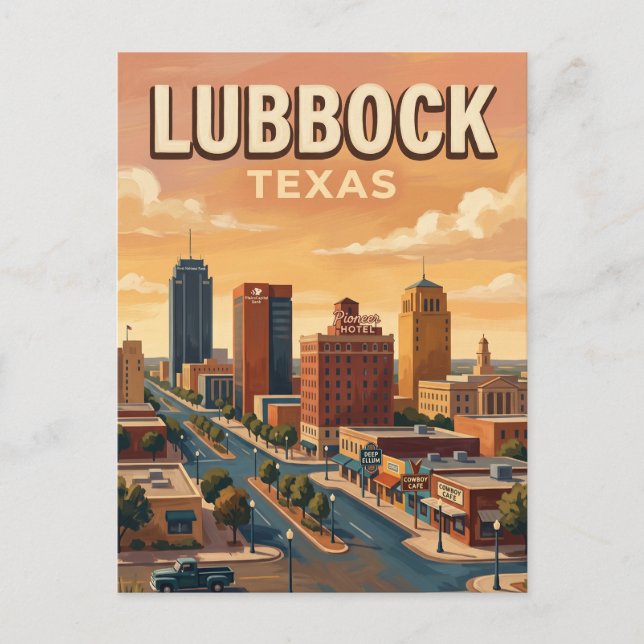 Lubbock Skyline Texas Postcard (Front)