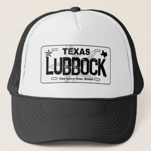 Lubbock Texas black license plate hat