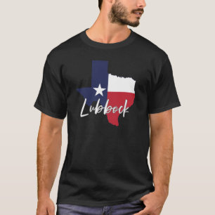 Lubbock, Texas Flag Map Men's Black T-Shirt