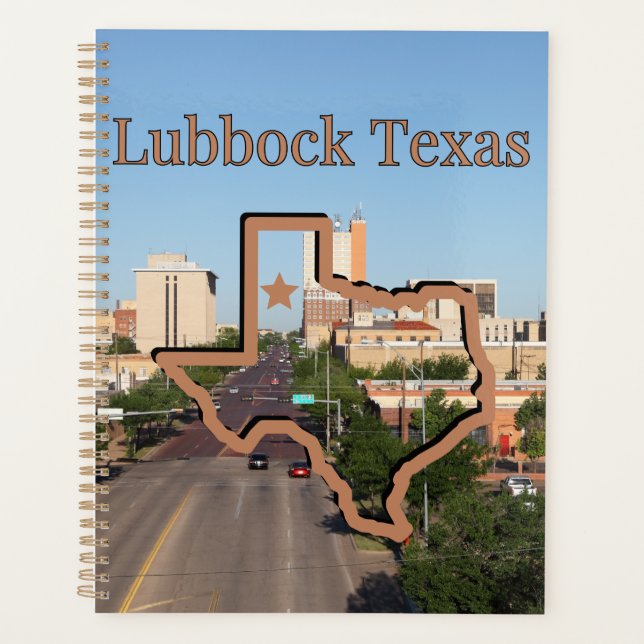 Lubbock Texas Map Icon Calendar Planner (Front)