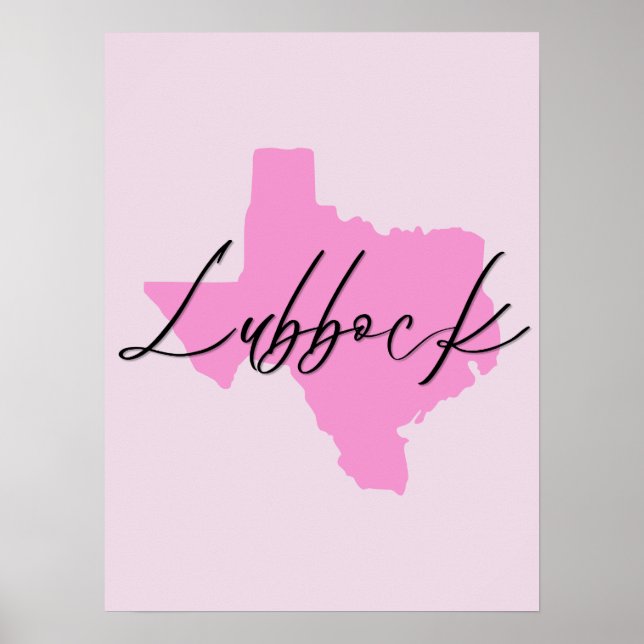 Lubbock Texas Pink Poster (Front)