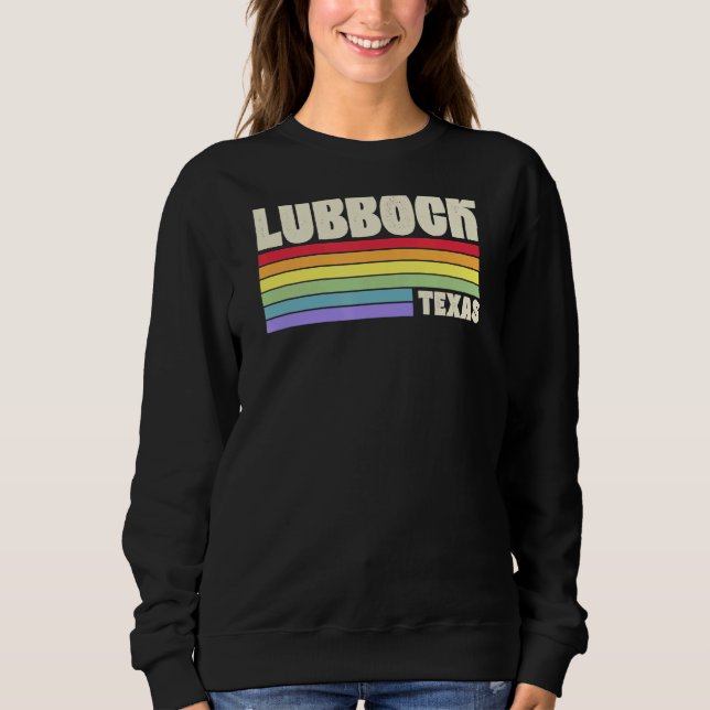 Lubbock Texas Pride Rainbow Flag Gay Pride Merch Q Sweatshirt (Front)