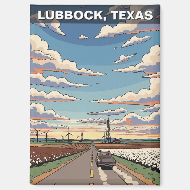 Lubbock Texas Travel Magnet (Front)