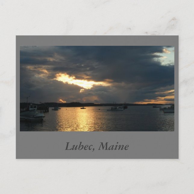 Lubec at Sunset Postcard (Front)