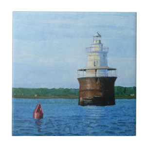 Lubec Channel Lighthosue Painting Tile