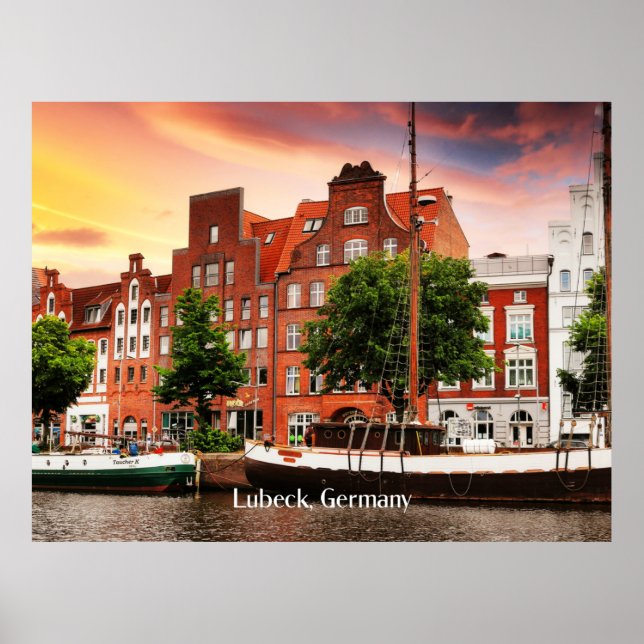 Lubeck Germany cityscape photograph Poster (Front)