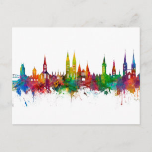 Lubeck Germany Skyline Postcard