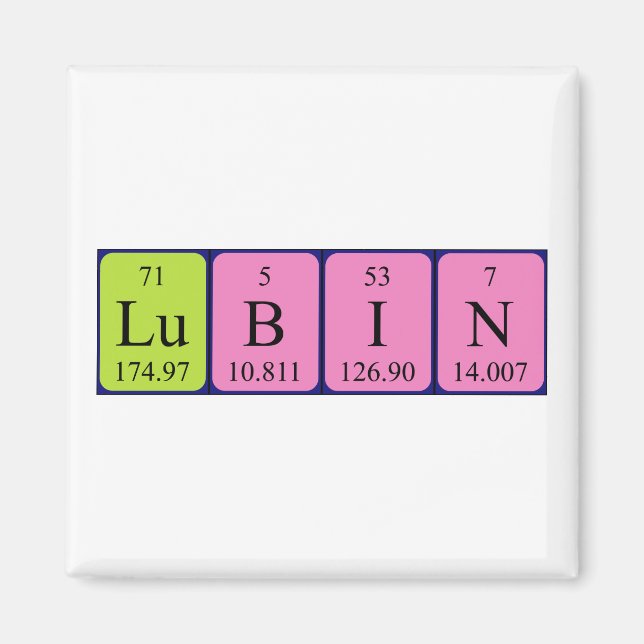 Lubin periodic table name magnet (Front)