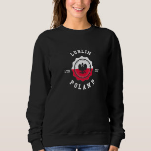 LUBLIN Poland Flag Badge Vintage Premium Sweatshirt