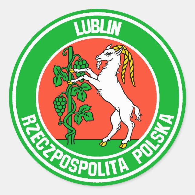 Lublin Round Emblem Classic Round Sticker (Front)