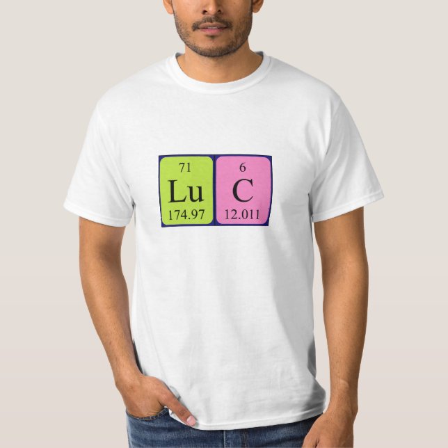 Luc periodic table name shirt (Front)
