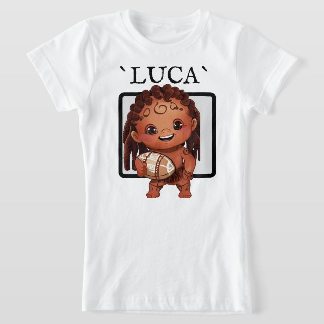 LUCA AND RUGBY BALL T-Shirt (Laydown)