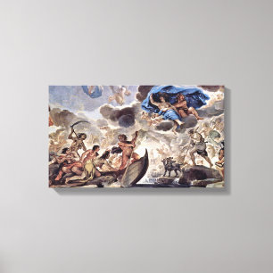 Luca Giordano - The bark of Charon and Morpheus Canvas Print