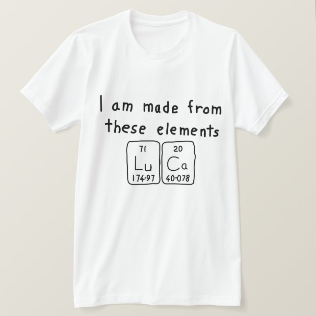 Luca periodic table name shirt (Design Front)