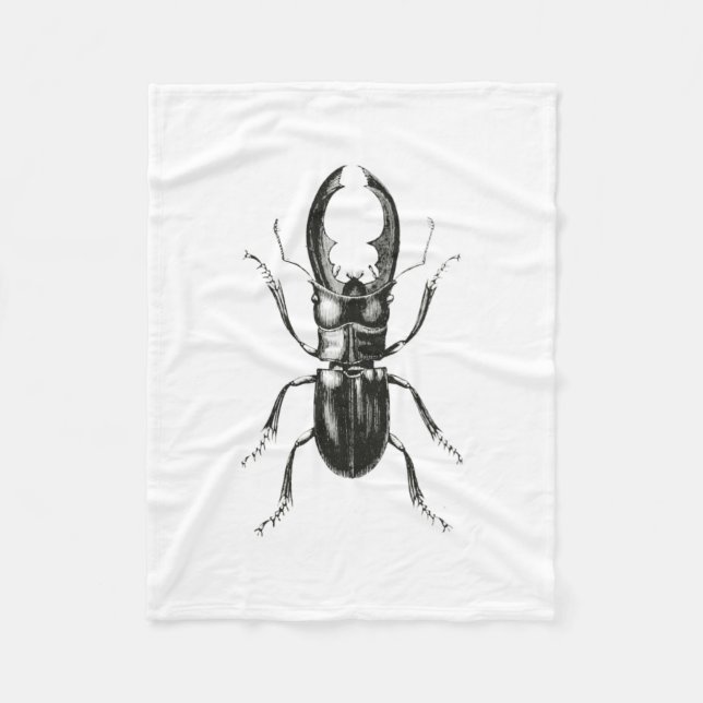 Lucanus Metallicus Beetle Fleece Blanket (Front)