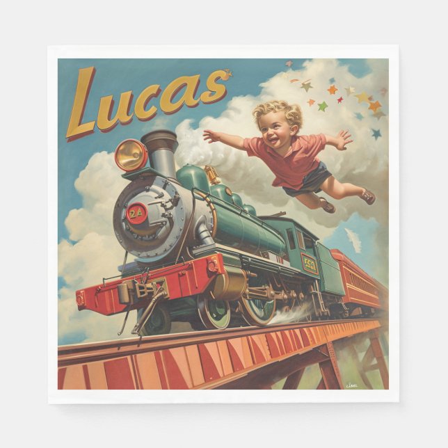 Lucas Birthday Napkin (Front)