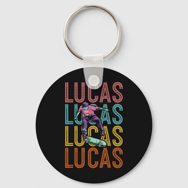 Lucas Custom Skateboarding Hob  Key Ring (Front)