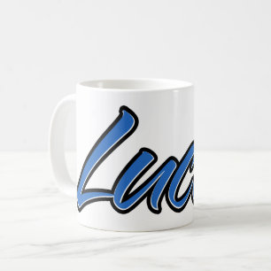 Lucas First Name Blue Tasse Kaffeetasse Coffee Mug
