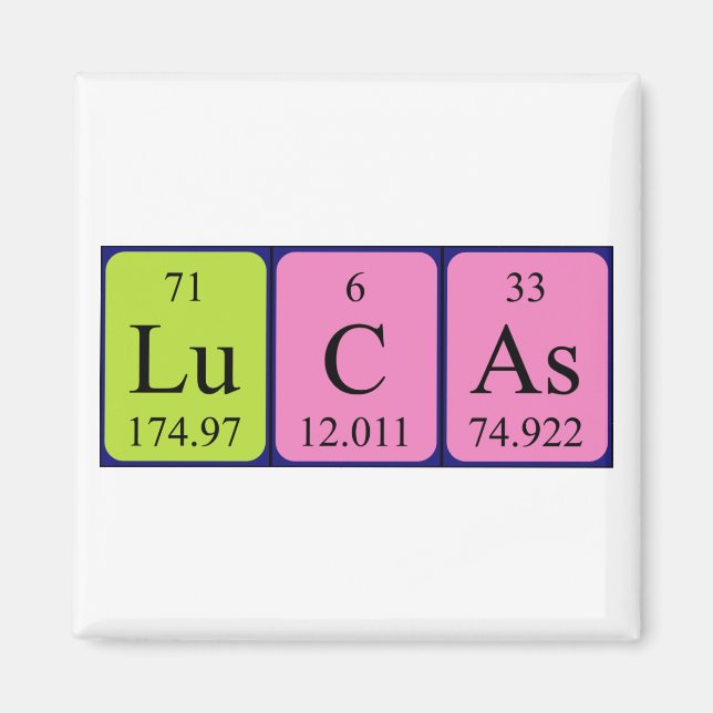 Lucas periodic table name magnet (Front)